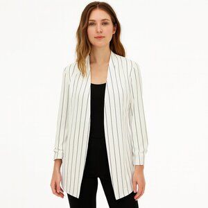 NWT Gentle Fawn White Blue Striped Women's Hayden Blazer Jacket Size Small